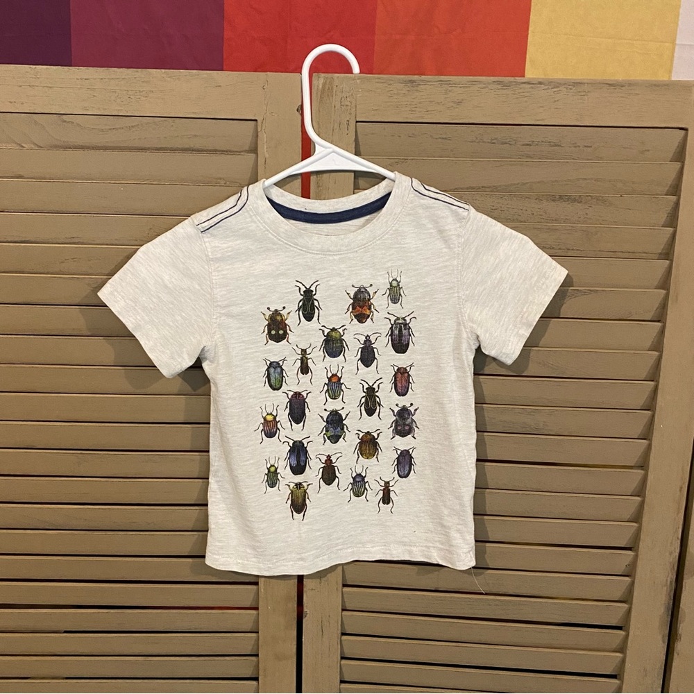 Cherokee Boys 4T Cream Colored Young Entomologist Insect Pattern T-Shirt